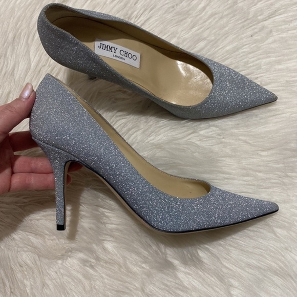Jimmy Choo Romy 85mm glittered Leather‎ pump size 38EU - Picture 10 of 11